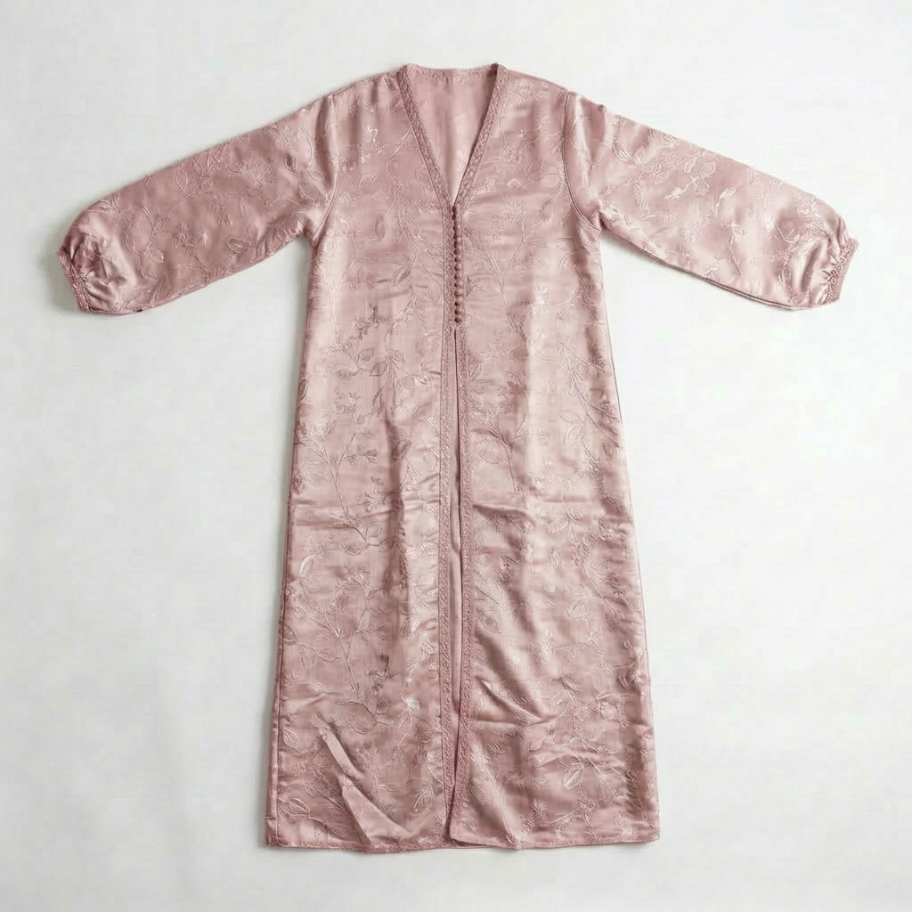 Kimono rose avec motifs