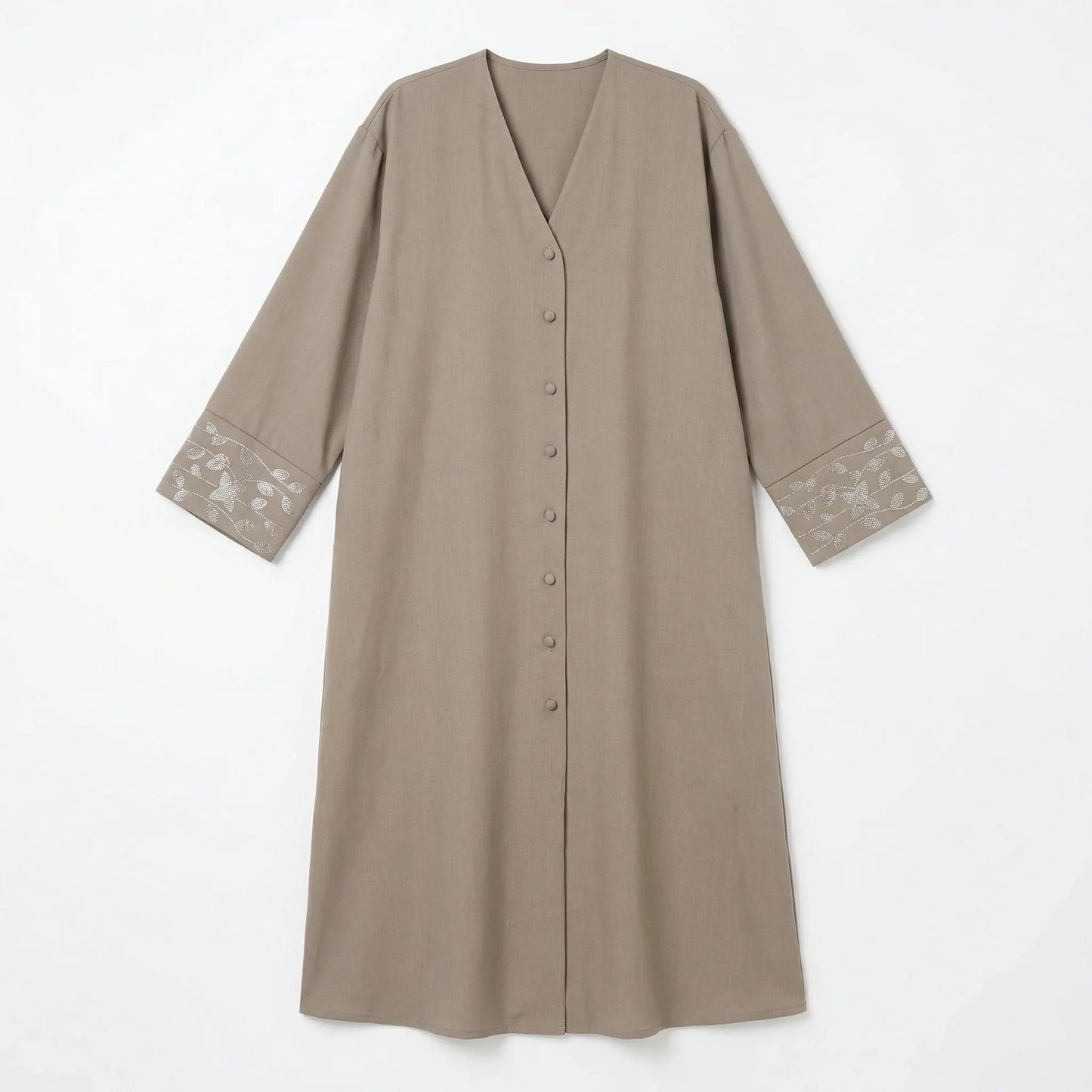 Abaya Taupe avec motifs