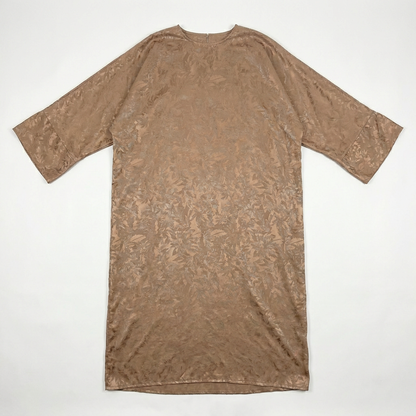 Abaya à motifs satinés Marron