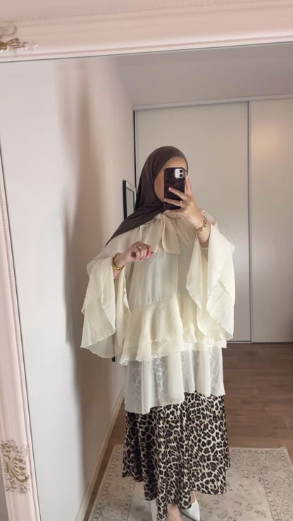 Tunique Volantée Beige