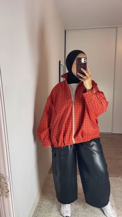Bomber Carreaux Orange