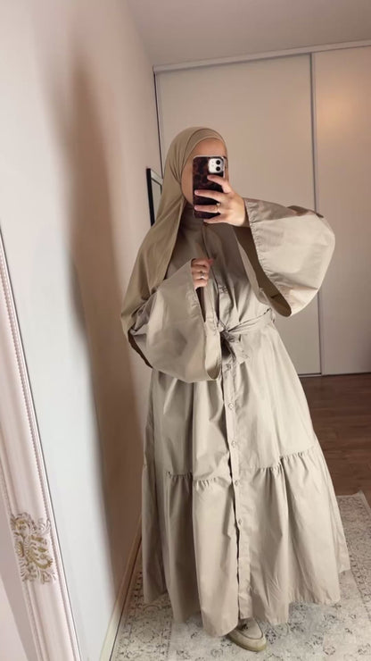 Robe Longue Boutonnée Ceinturée