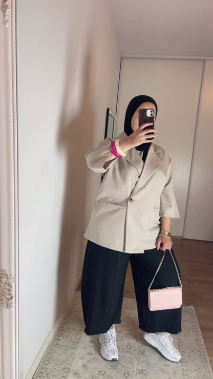 Blazer Oversize Manches Courtes