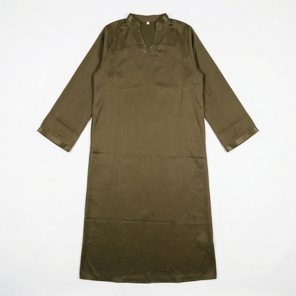 Abaya satinée vert kaki